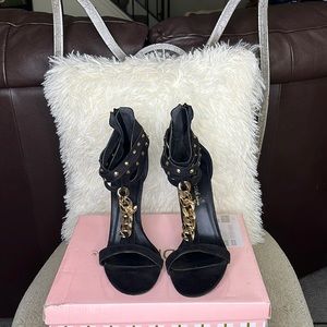 Gold chain heels